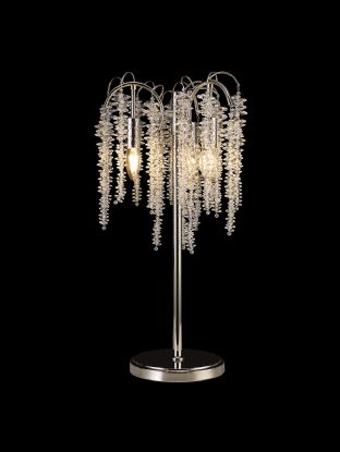 Wisteria Polished Nickel Crystal Table Lamps Diyas Designer Table Lamps
